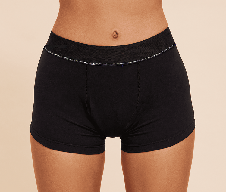 Sport Boxershorts Schwarz Metallic-Silber vorne sisters republic