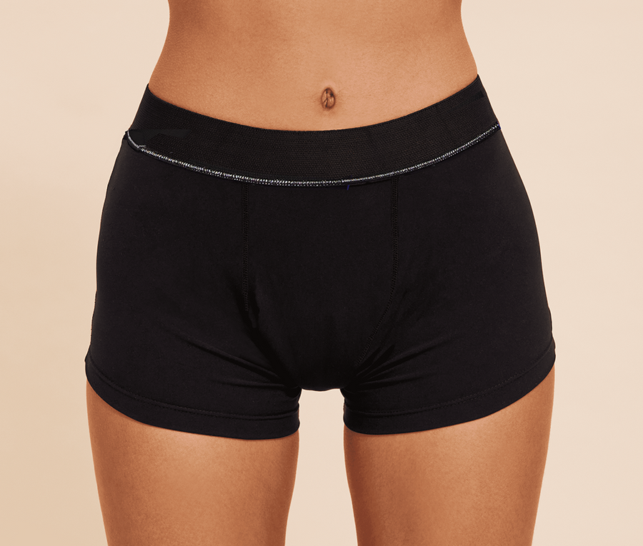 Sport Boxershorts Schwarz Metallic-Silber vorne sisters republic